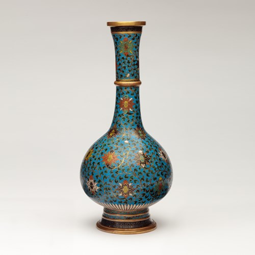 Cloisonné and Gilt-Bronze Bottle (ṣurāḥī)